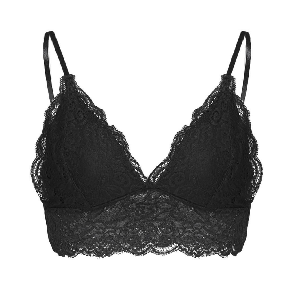 5 for $25 Elegant Black Lace Bralette Plus Size 3XL  Lingerie Crop